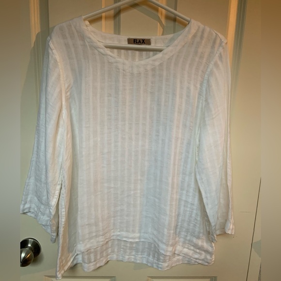 FLAX white linen shirt — like new!! - Picture 1 of 4